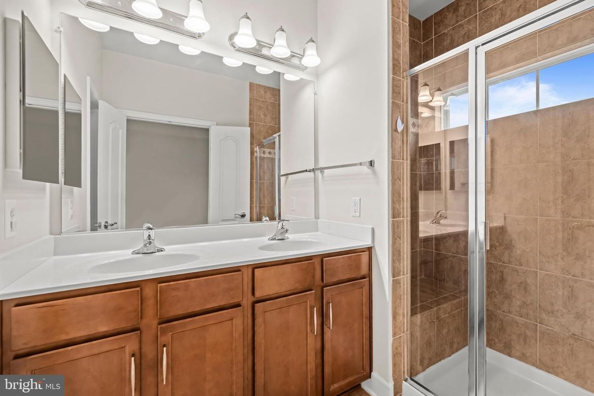 Bathroom, Dual Sink Vanities, Glass Shower, Interior