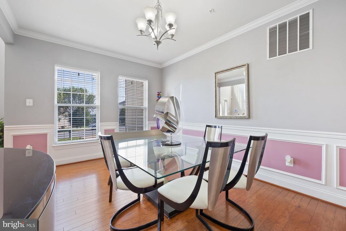 Chandelier, Dining room, Interior, Wood Texture Flooring
