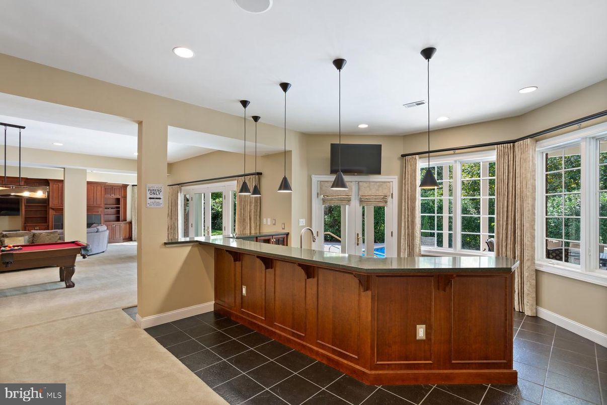 Billiard Table, Game Room, Interior, Pendant Lights, Recessed Lighting