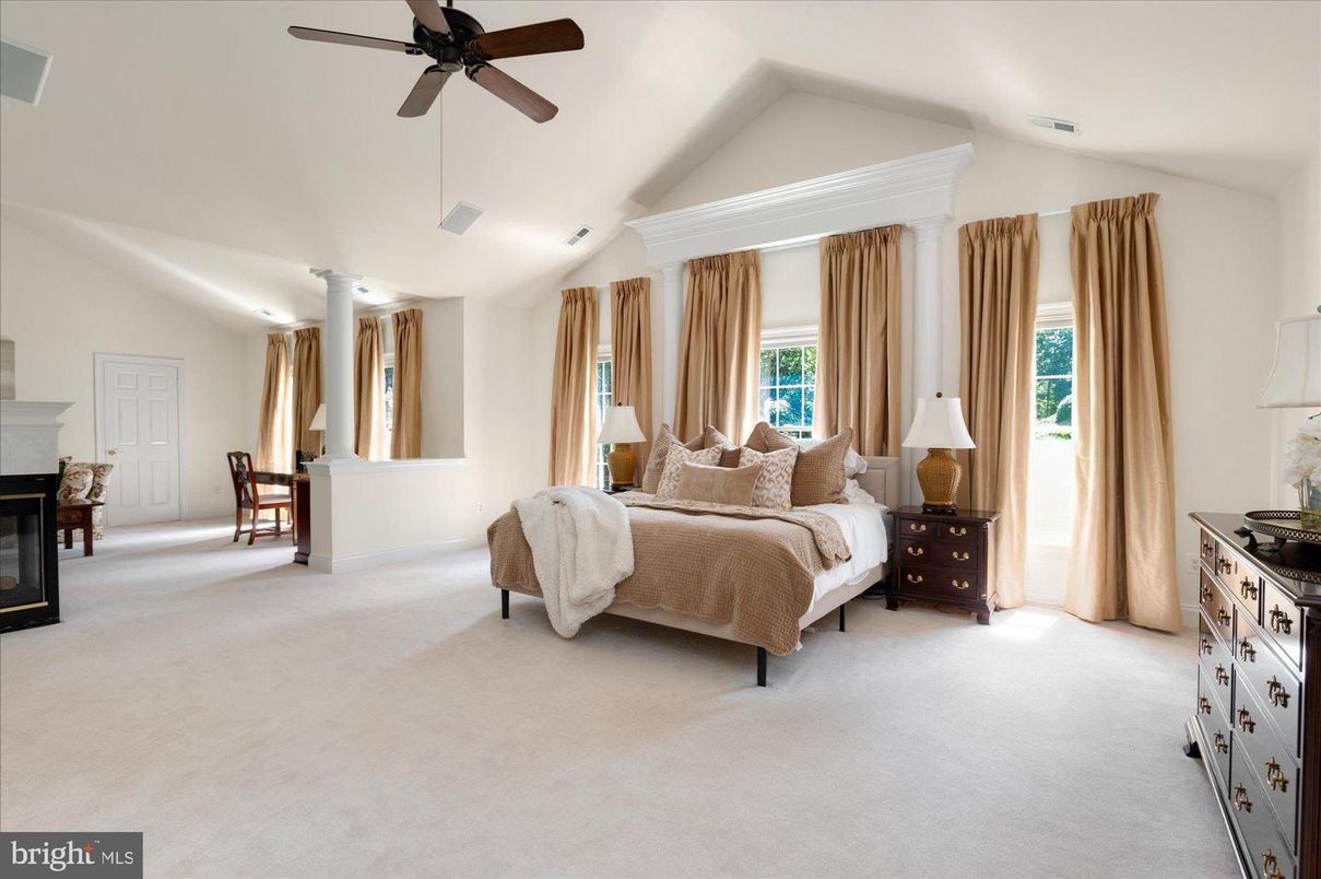 Bedroom, Fireplace, Interior