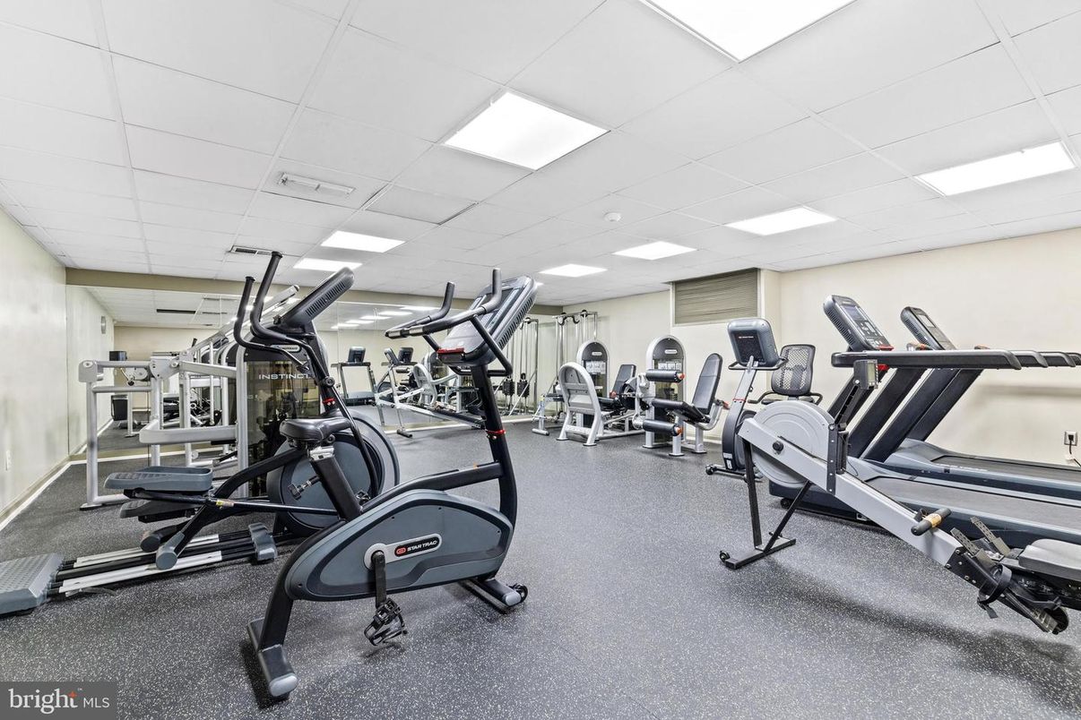 Fitness Equipment, Gym, Interior, Recessed Lighting