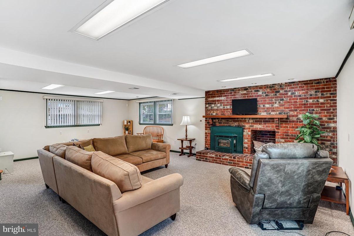 Fireplace, Interior, Living room, Recessed Lighting, Stone Walls