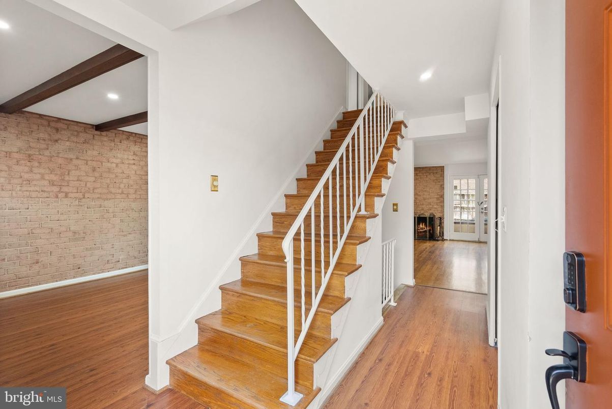 Interior, Recessed Lighting, Stone Walls, Wooden Beams, Wood Texture Flooring