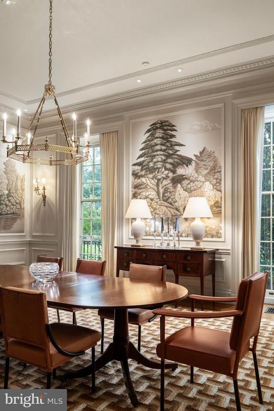 Chandelier, Dining room, Interior, Recessed Lighting
