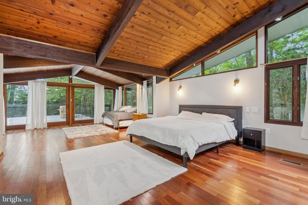 Bedroom, Interior, Wooden Beams, Wooden Ceilings, Wood Texture Flooring