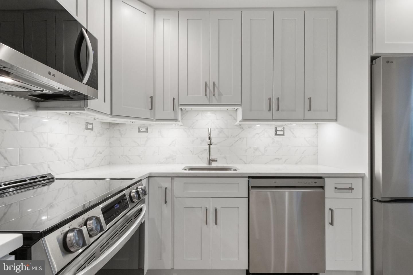 Interior, Kitchen, Marble Walls, Stainless Steel Appliances