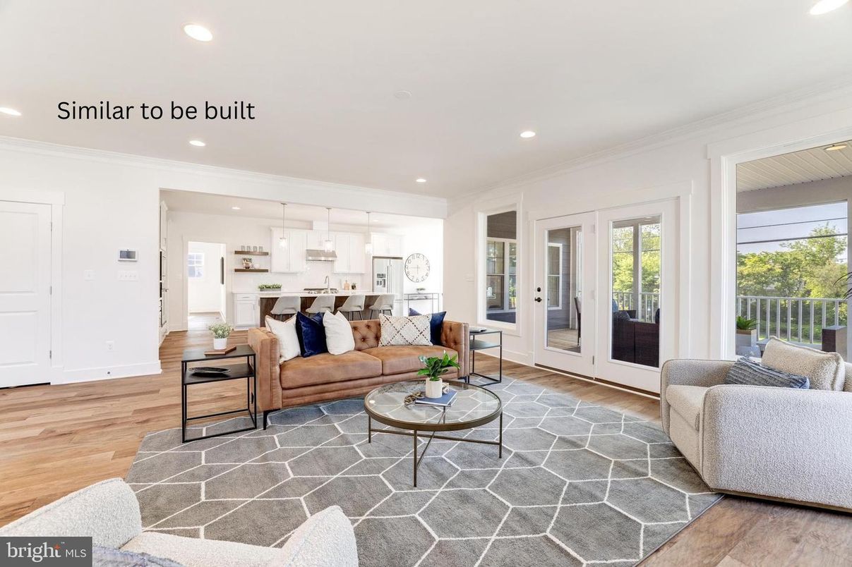 Interior, Kitchen, Living room, Pendant Lights, Recessed Lighting, Wood Texture Flooring