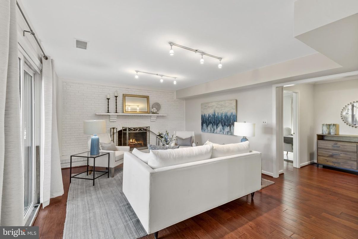 Fireplace, Interior, Living room, Stone Walls, Wood Texture Flooring