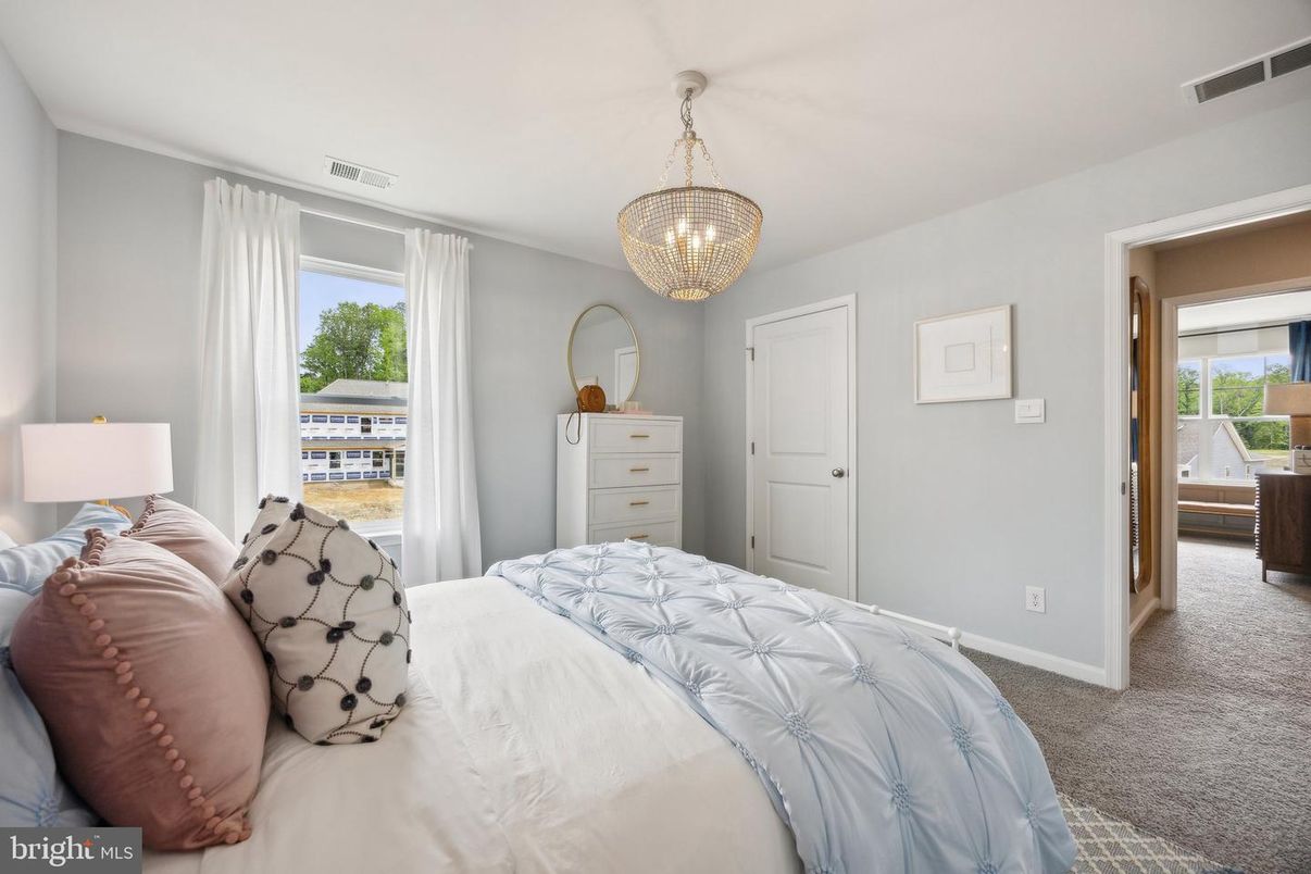 Bedroom, Chandelier, Interior