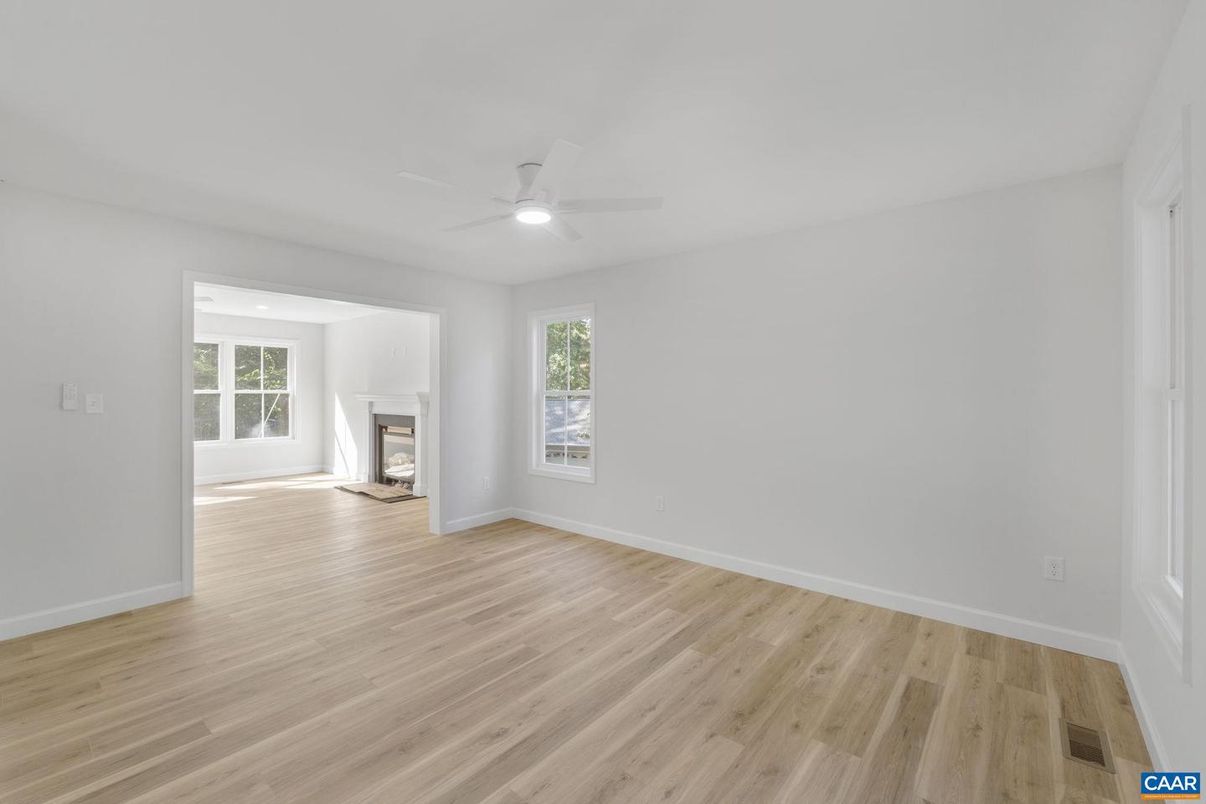 Empty room, Fireplace, Interior, Wood Texture Flooring