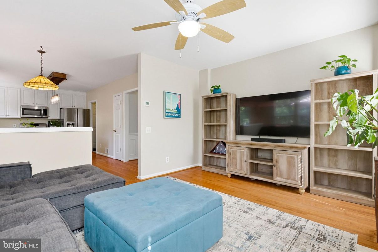 Interior, Kitchen, Pendant Lights, Stainless Steel Appliances, Wood Texture Flooring