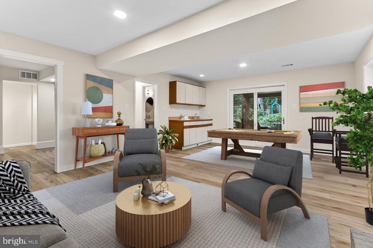 Game Room, Interior, Recessed Lighting, Wood Texture Flooring