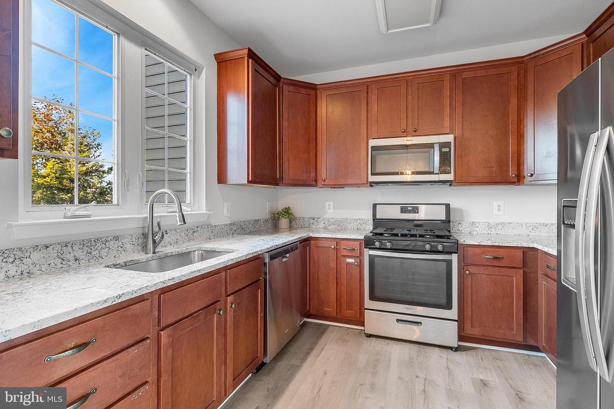 Interior, Kitchen, Stainless Steel Appliances, Wood Texture Flooring