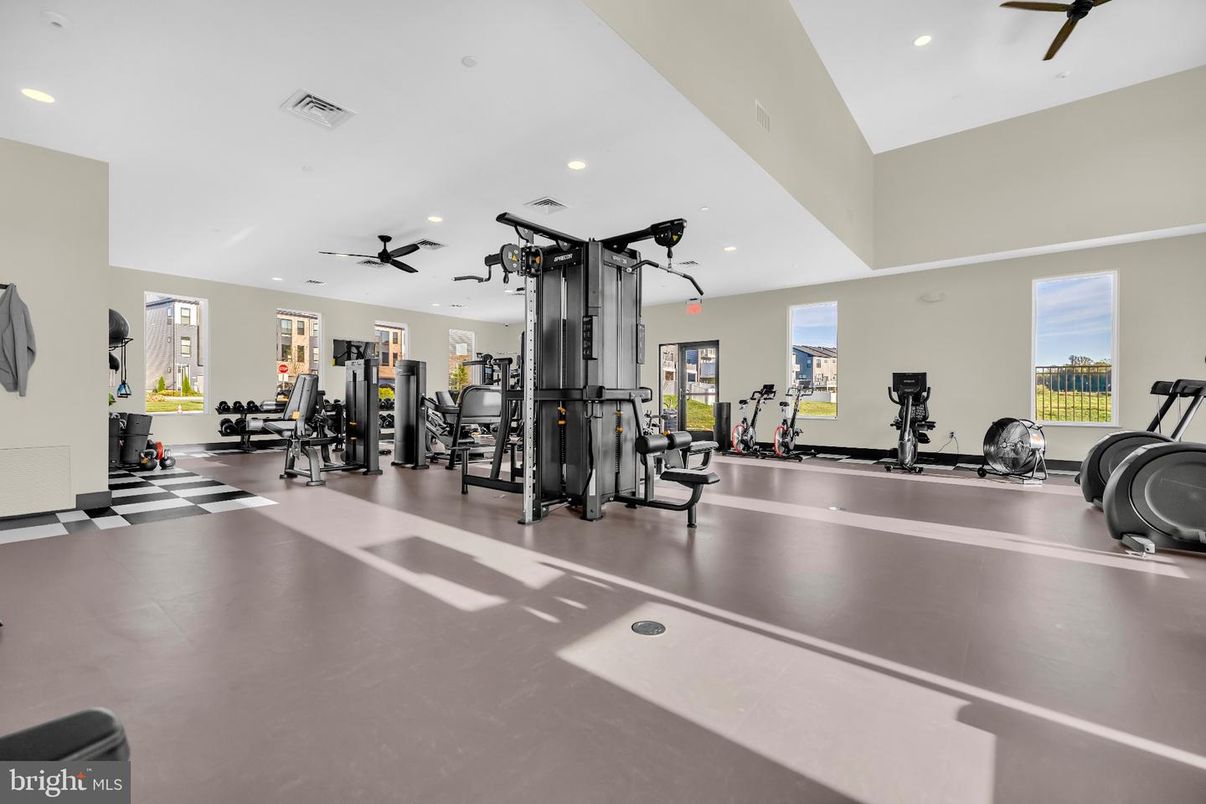 Fitness Equipment, Gym, Interior, Recessed Lighting