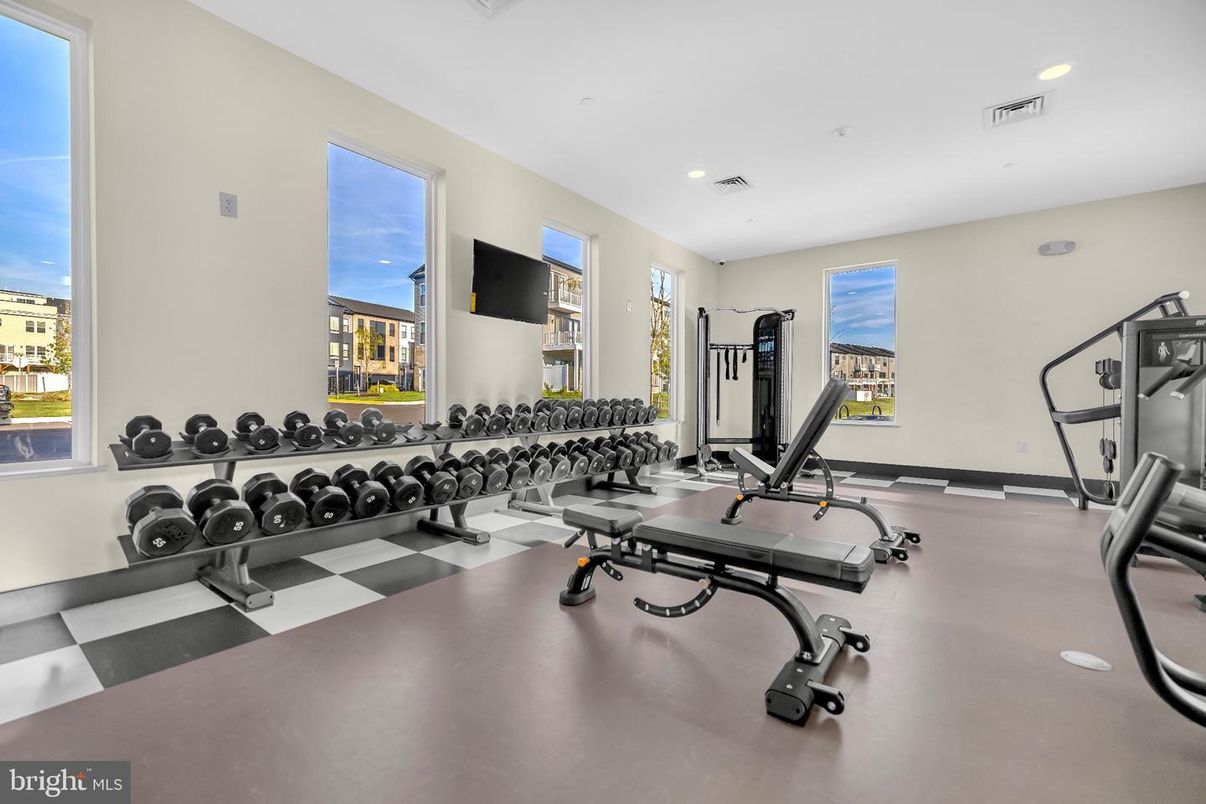 Fitness Equipment, Gym, Interior, Recessed Lighting