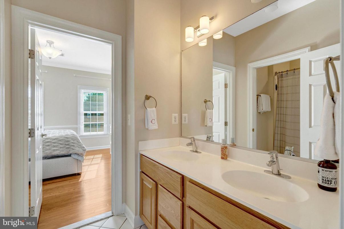 Bathroom, Dual Sink Vanities, Interior, Wood Texture Flooring