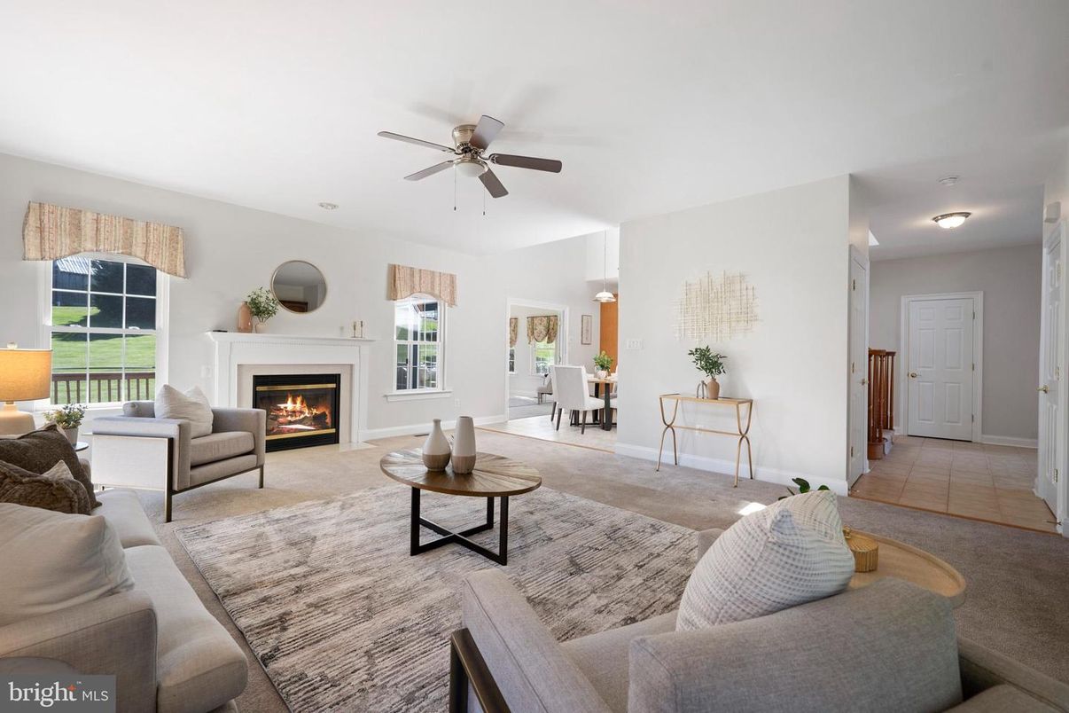 Dining room, Fireplace, Interior, Living room