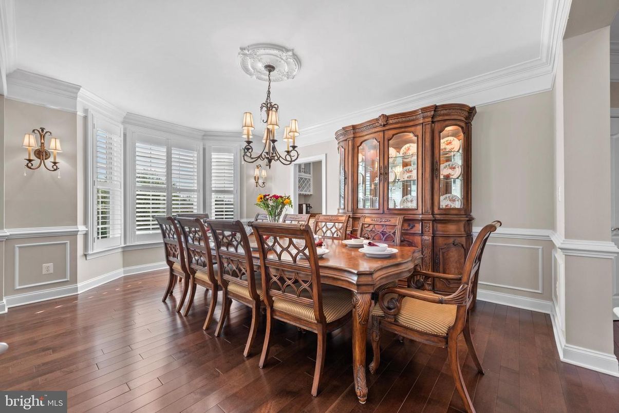 Chandelier, Dining room, Interior, Wood Texture Flooring