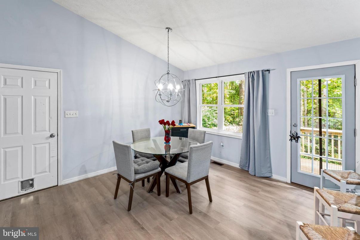Chandelier, Dining room, Interior, Pendant Lights, Wood Texture Flooring