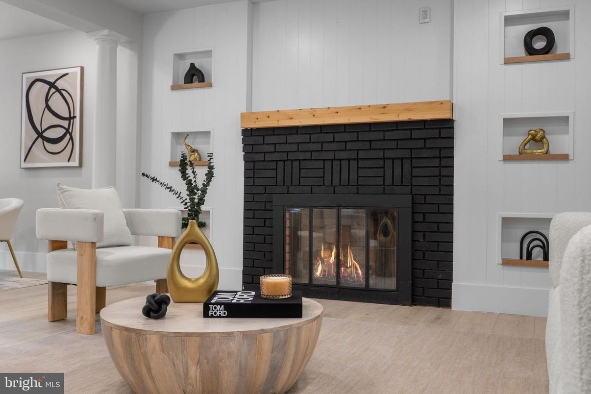 Fireplace, Interior, Wood Texture Flooring
