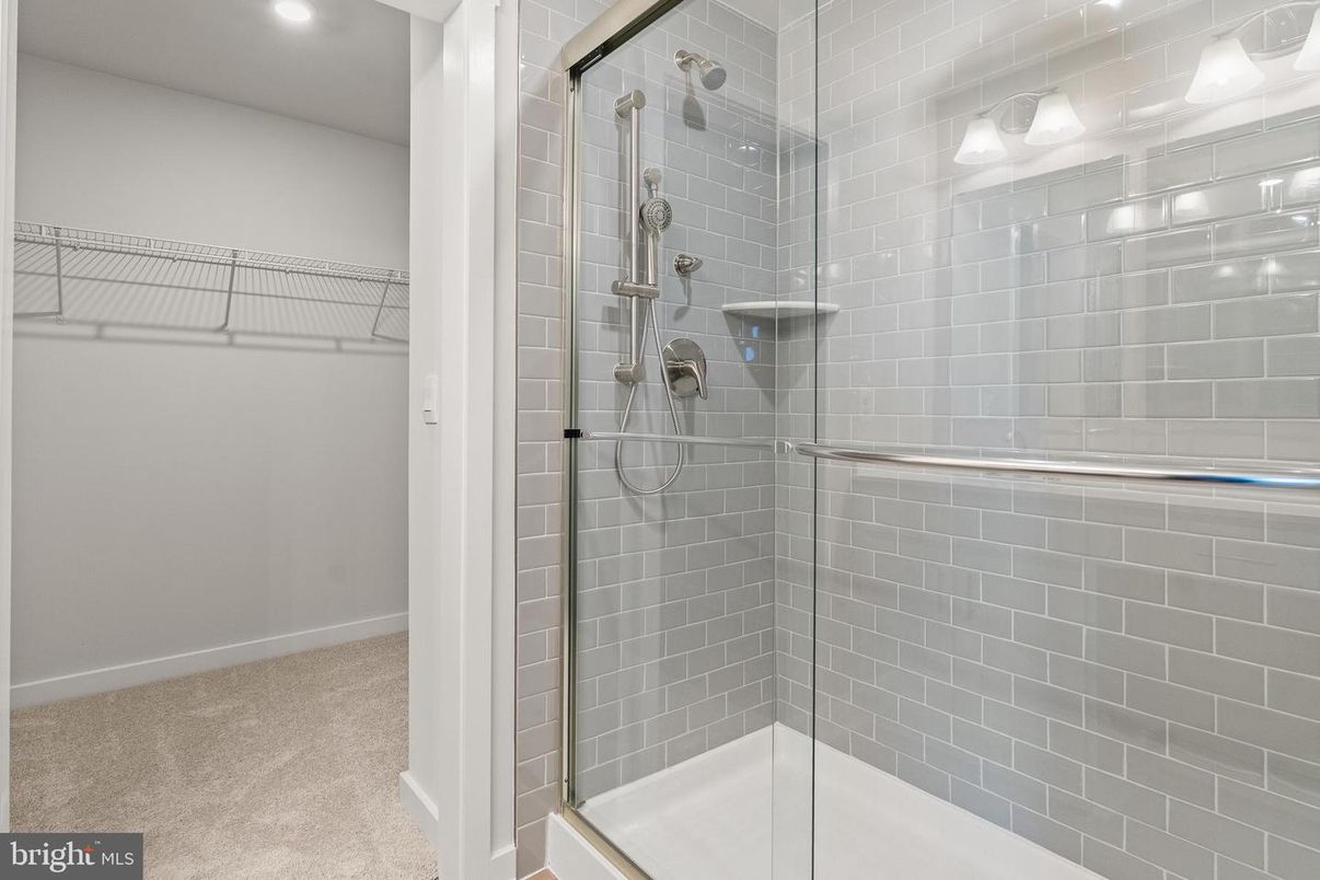 Bathroom, Glass Shower, Interior, Recessed Lighting, Walk-in Closets