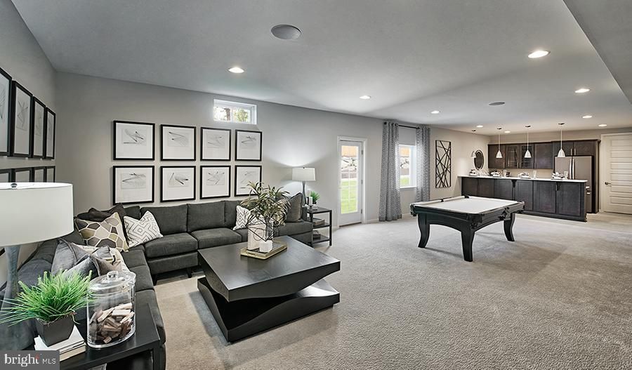 Billiard Table, Game Room, Interior, Living room, Pendant Lights, Recessed Lighting