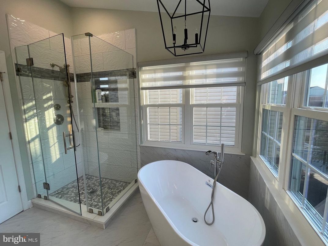 Bathroom, Free Standing Baths, Glass Shower, Interior, Marble