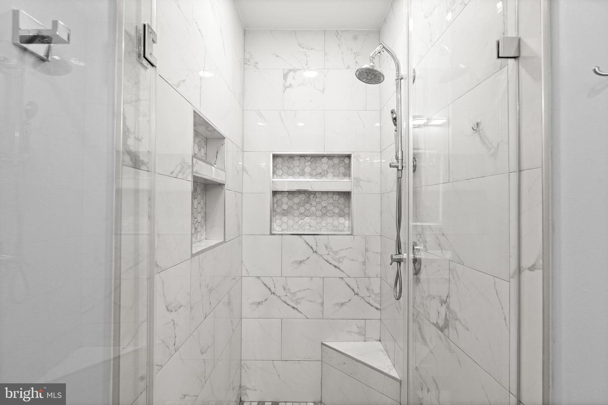 Bathroom, Glass Shower, Interior, Marble Walls