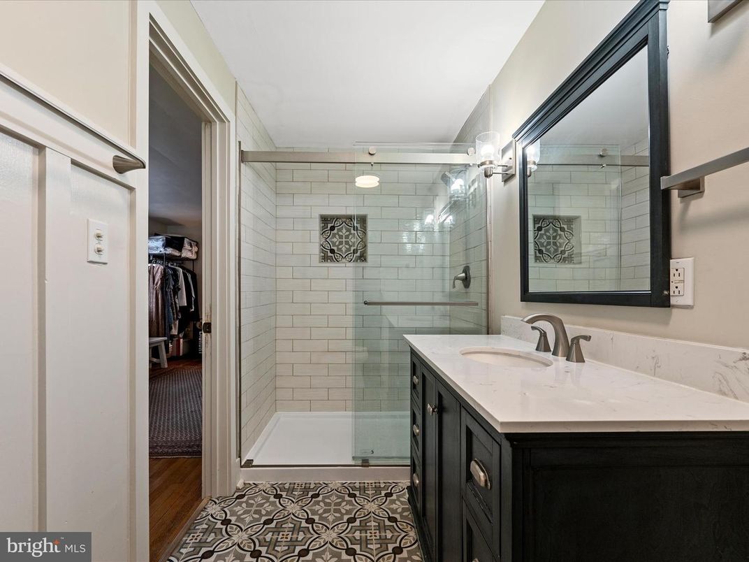 Bathroom, Glass Shower, Interior, Wood Texture Flooring