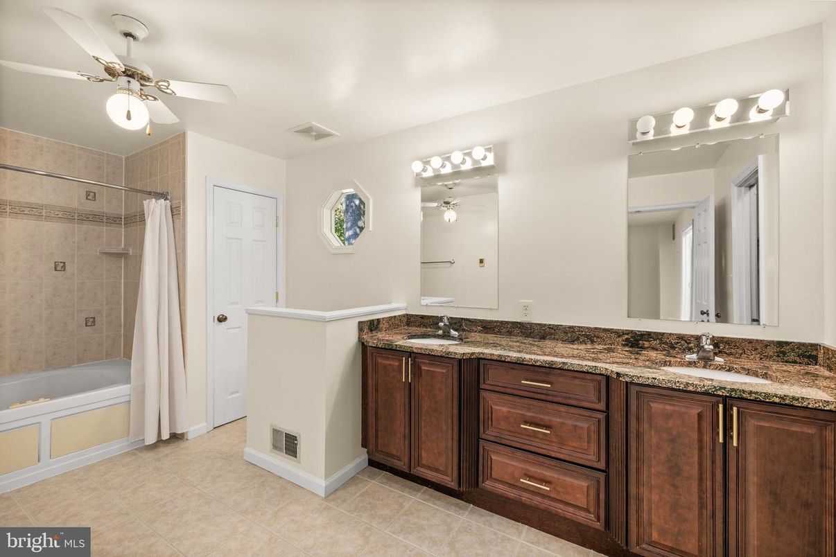 Bathroom, Dual Sink Vanities, Glass Shower, Interior