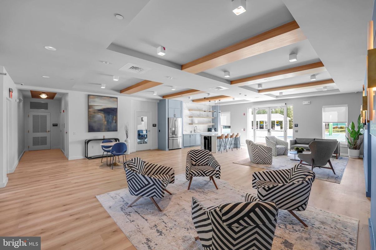 Interior, Living room, Recessed Lighting, Wooden Beams, Wood Texture Flooring