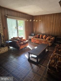 Fireplace, Interior, Living room, Pendant Lights, Stone Walls, Wooden Walls