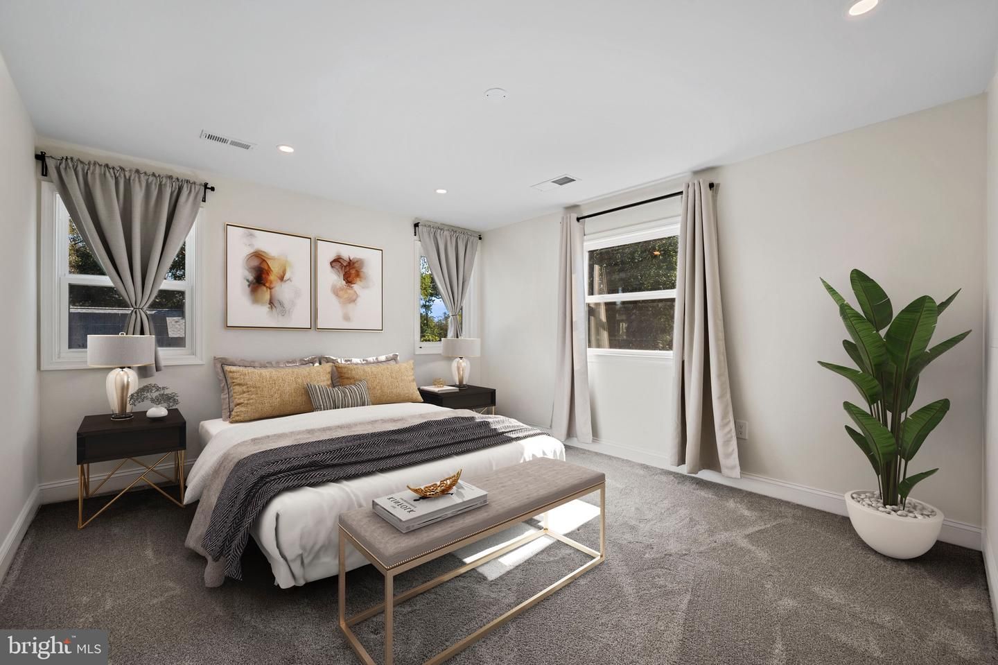 Bedroom, Interior, Recessed Lighting