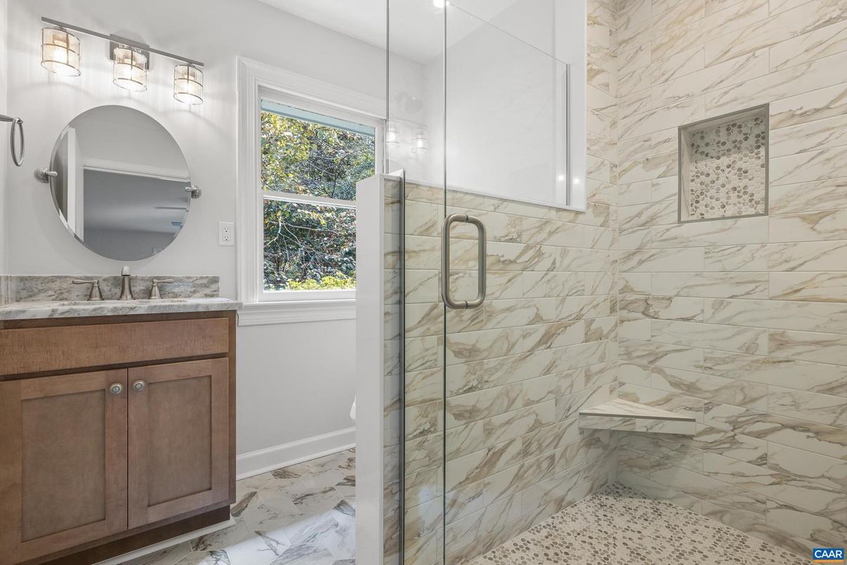 Bathroom, Glass Shower, Interior, Marble, Marble Walls