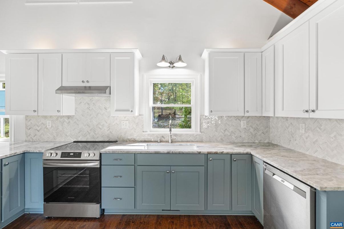 Interior, Kitchen, Stainless Steel Appliances, Wood Texture Flooring
