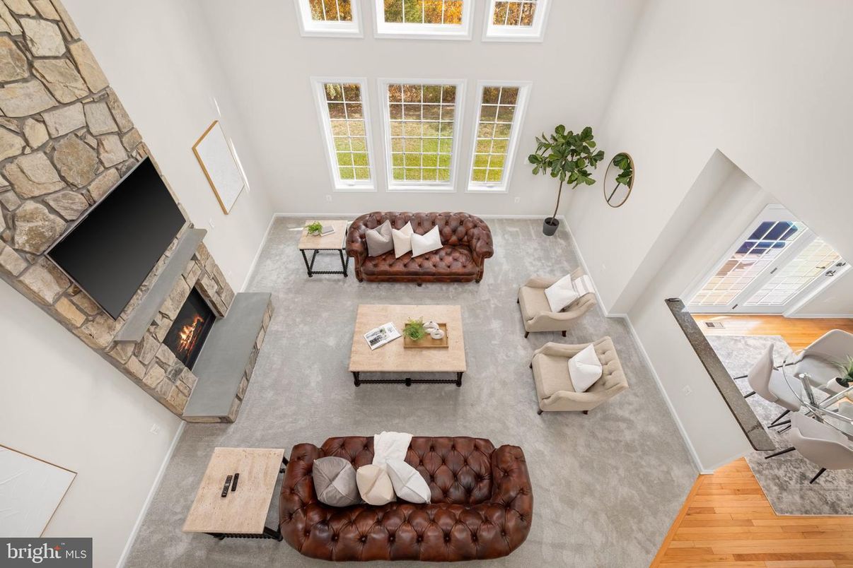 Fireplace, Interior, Living room, Stone Walls, Wood Texture Flooring