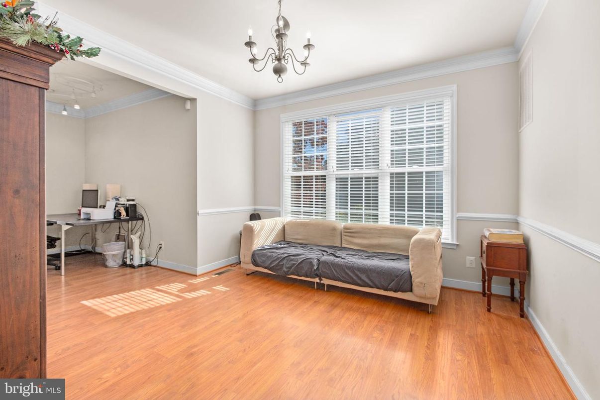 Bedroom, Chandelier, Interior, Wood Texture Flooring