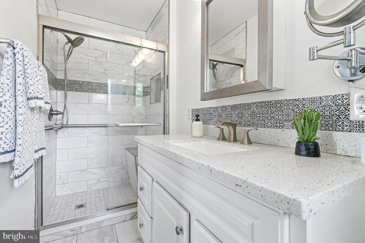 Bathroom, Glass Shower, Interior, Marble, Marble Walls