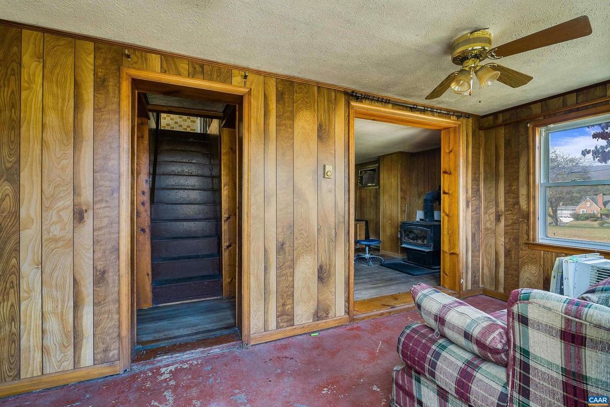 Empty room, Fireplace, Interior, Wooden Walls