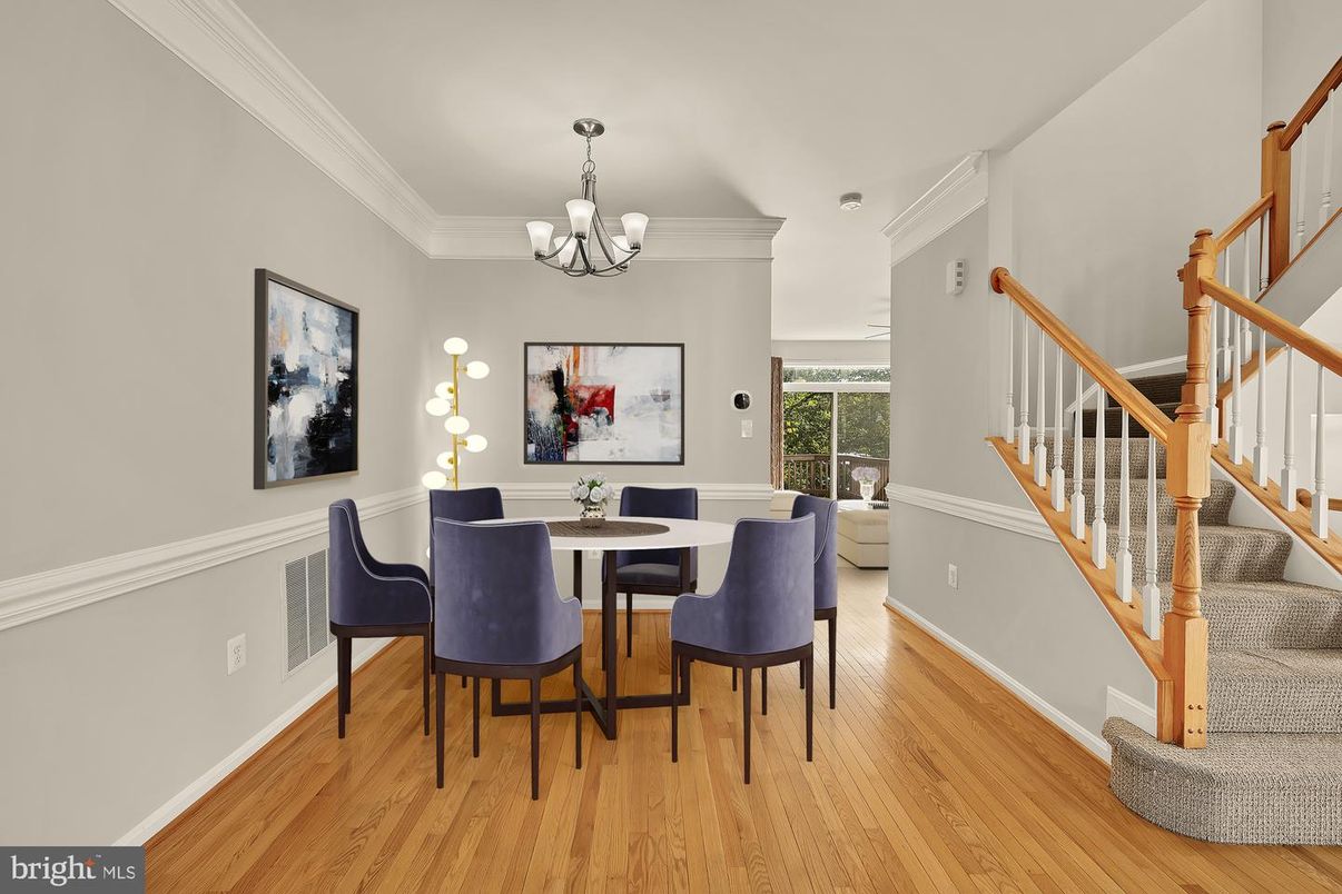 Chandelier, Dining room, Interior, Wood Texture Flooring