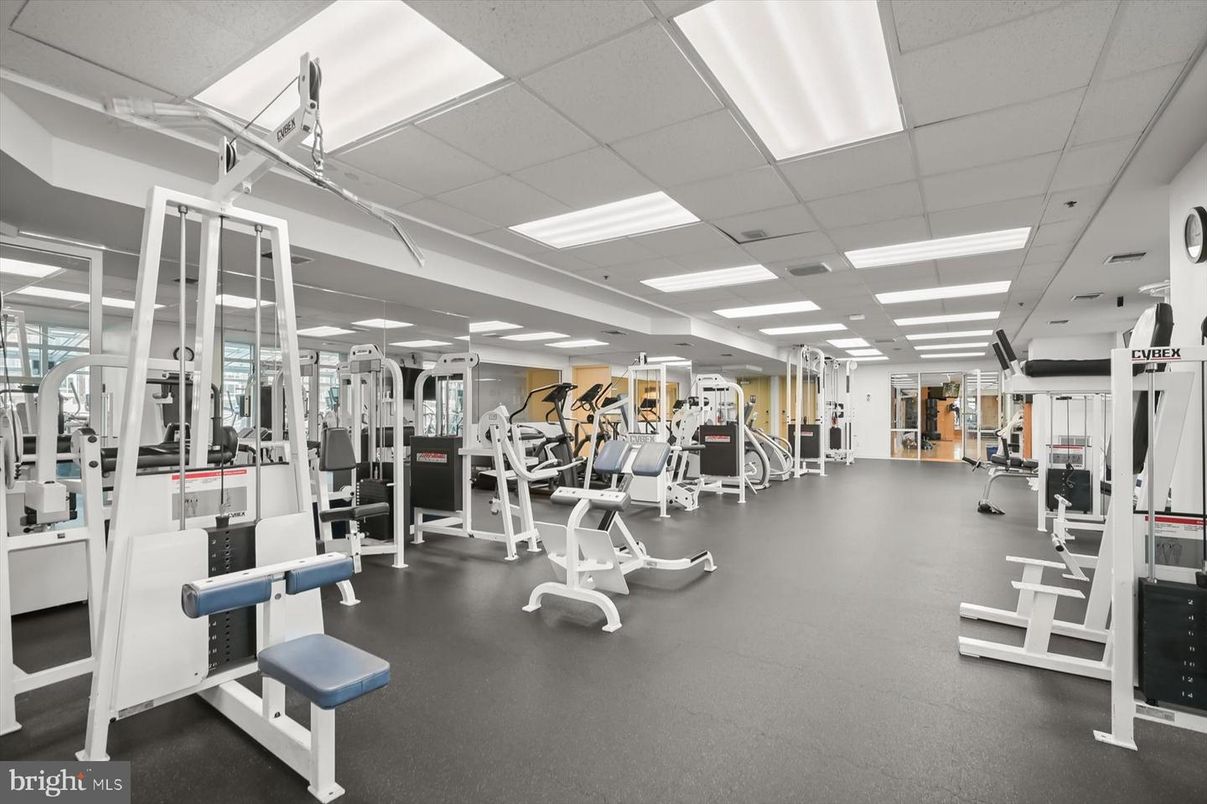 Fitness Equipment, Gym, Interior, Recessed Lighting