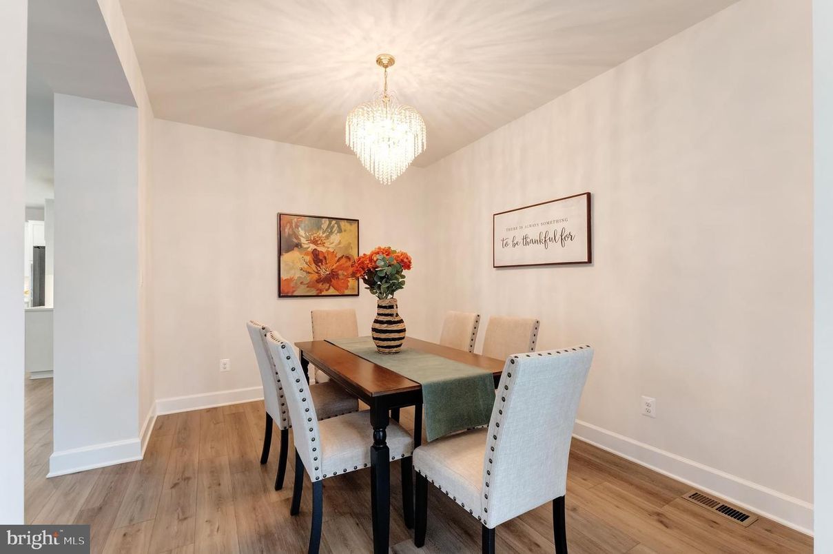 Chandelier, Dining room, Interior, Wood Texture Flooring