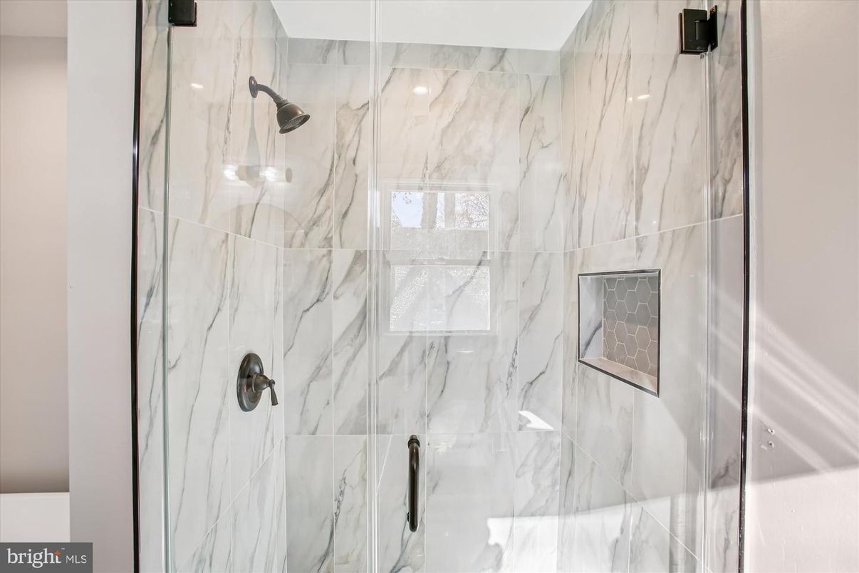 Bathroom, Glass Shower, Interior, Marble Walls