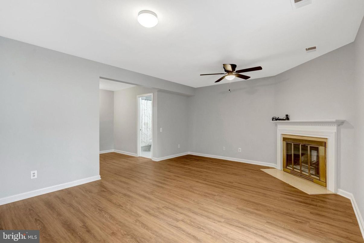 Empty room, Fireplace, Interior, Wood Texture Flooring