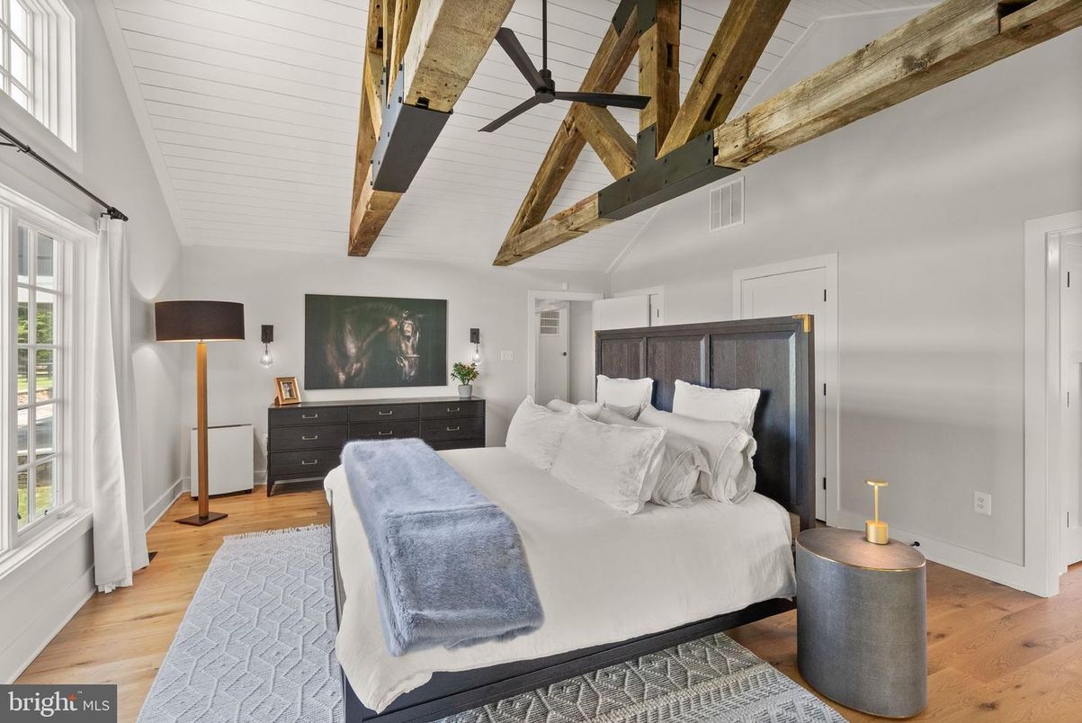 Bedroom, Interior, Wooden Beams, Wood Texture Flooring
