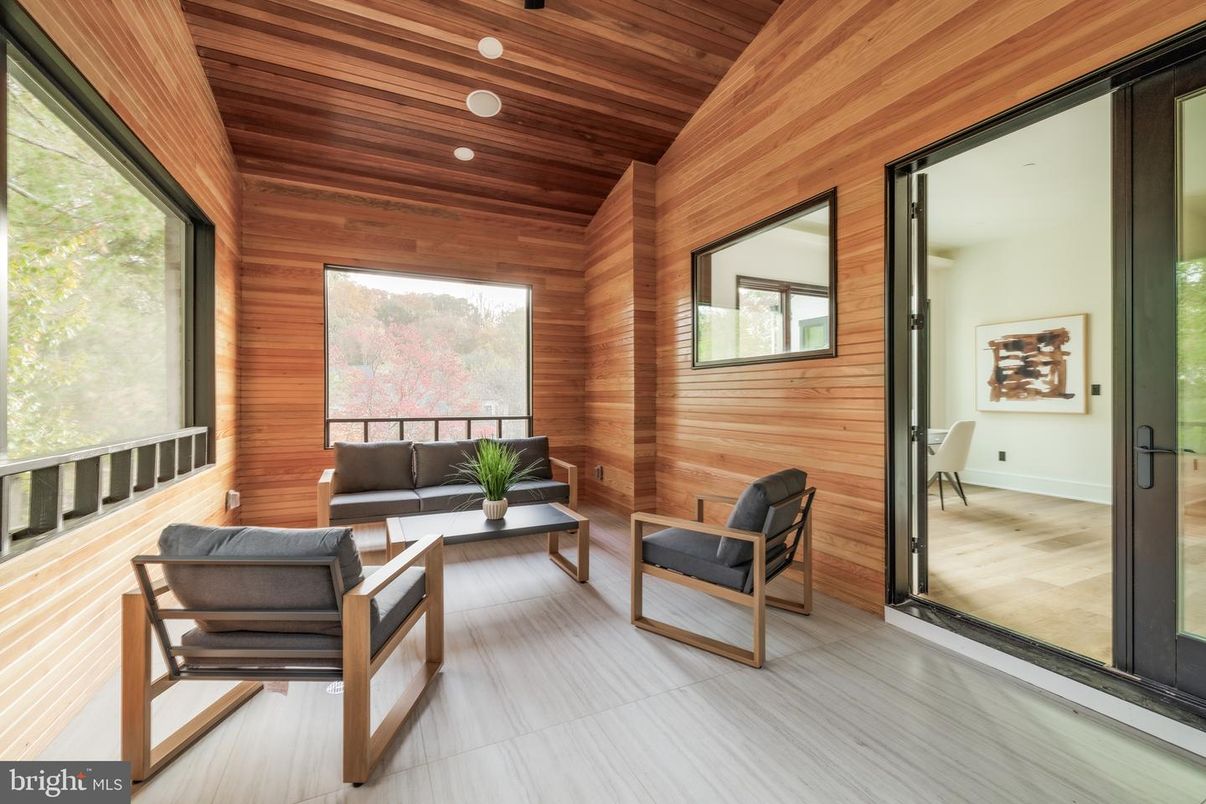 Interior, Living room, Recessed Lighting, Wooden Ceilings, Wood Texture Flooring, Wooden Walls