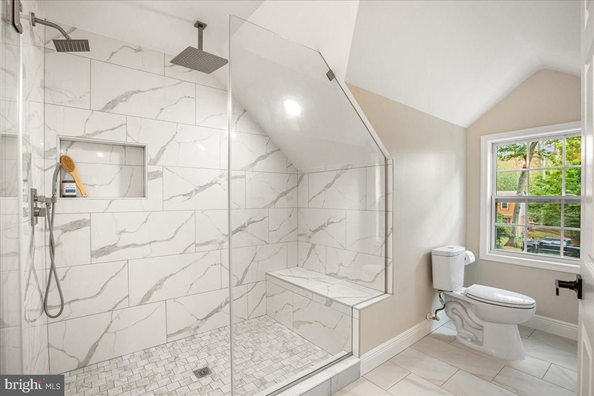 Bathroom, Glass Shower, Interior, Marble Walls, Recessed Lighting