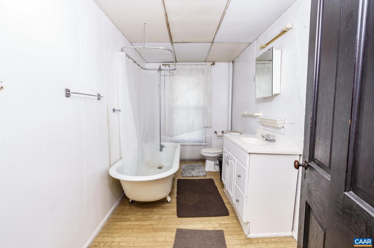 Bathroom, Free Standing Baths, Interior, Wood Texture Flooring