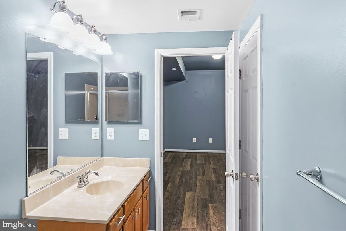 Bathroom, Dual Sink Vanities, Interior, Wood Texture Flooring