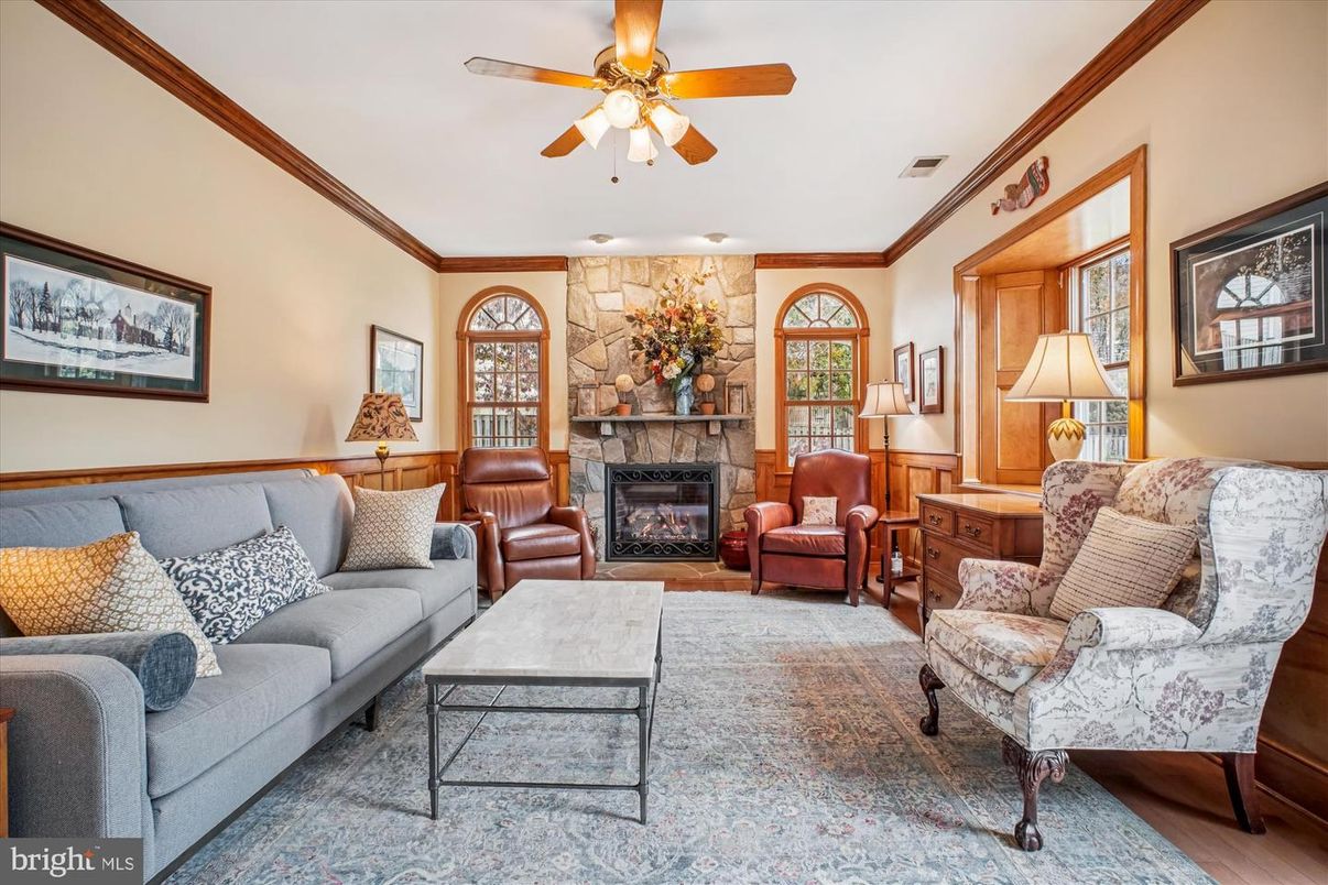 Fireplace, Interior, Living room, Stone Walls